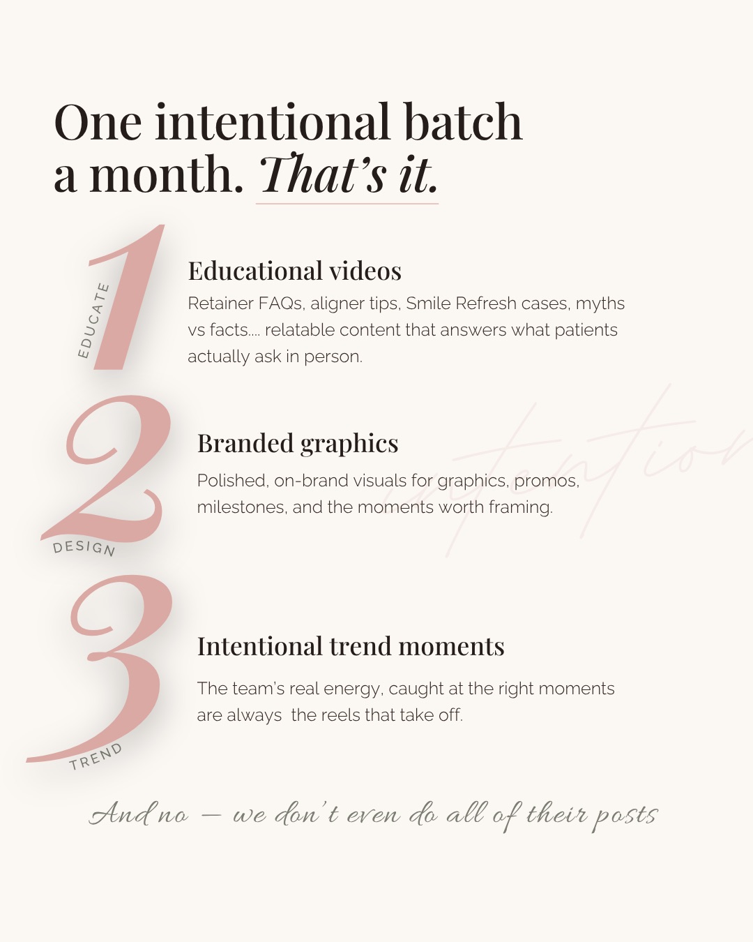 What we did — educational videos, branded graphics, intentional trend moments