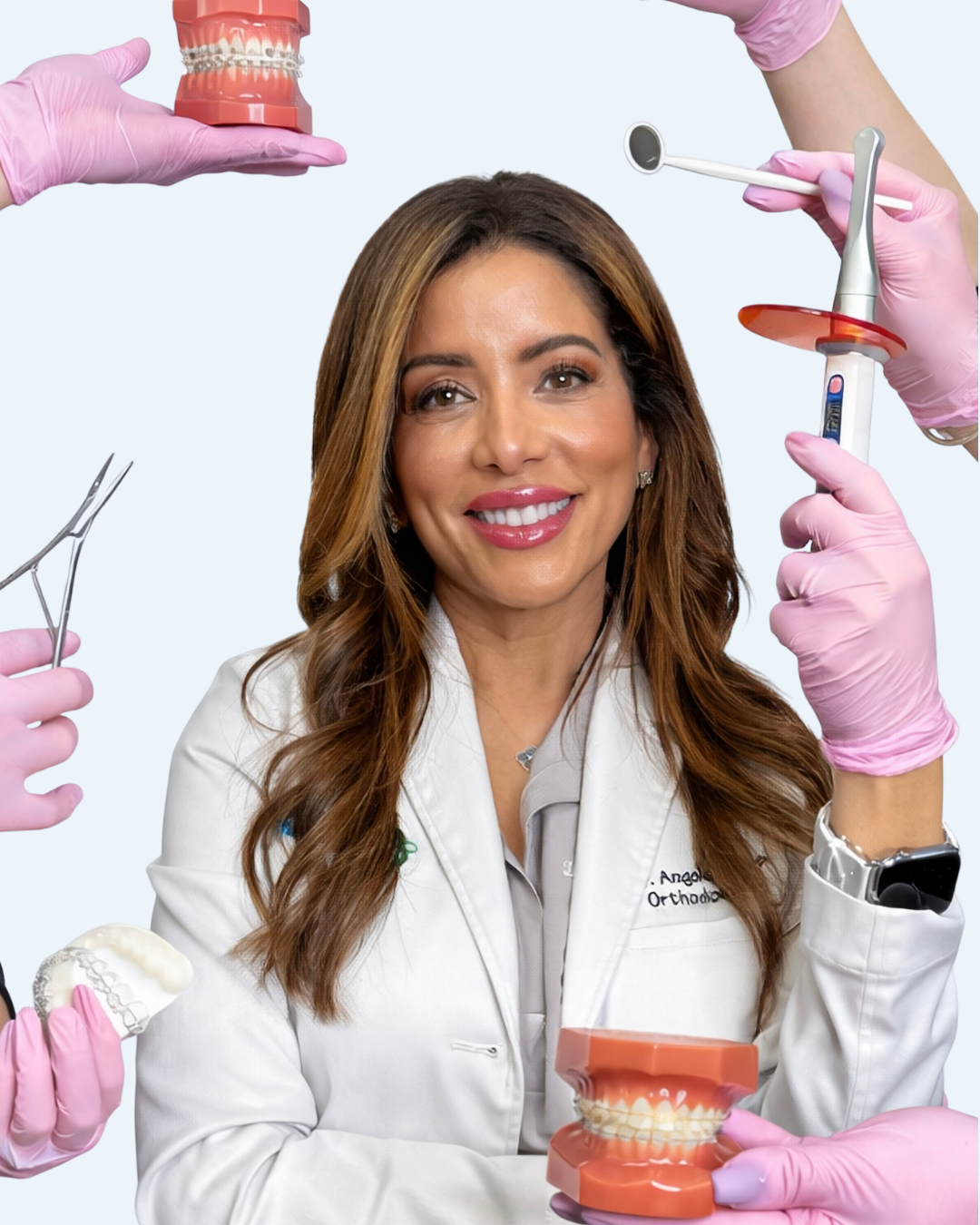 Dr. Angela Orthodontics — in good hands portrait graphic