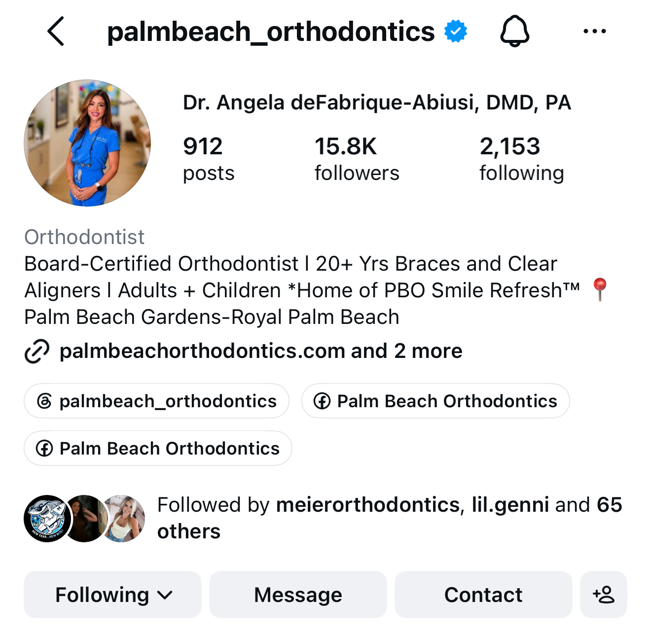 @palmbeach_orthodontics Instagram profile